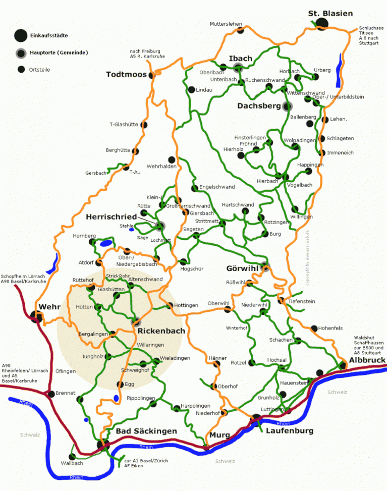 Karte Rickenbach / Hotzenwald